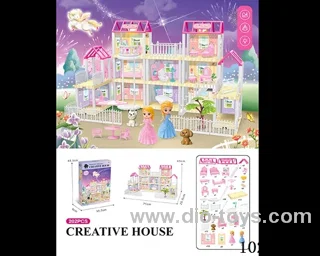 202pcs diy villa &doll with double light include battery