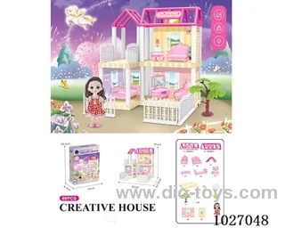 69pcs diy villa &Barbie with light include battery