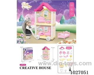47pcs diy villa &Barbie with light include battery