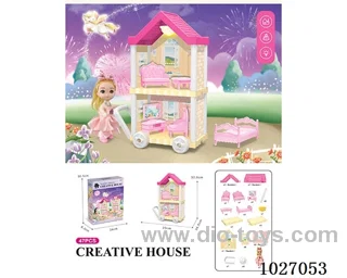 47pcs diy villa &Barbie with light include battery