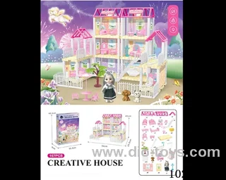 167pcs diy villa &Barbie with double light include battery
