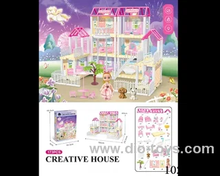 173pcs diy villa &Barbie with double light include battery