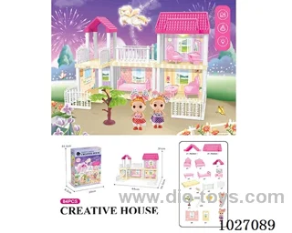 85pcs diy villa &doll with light include battery