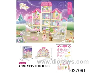 212pcs diy villa &doll with light include battery