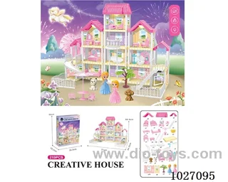 219pcs diy villa &doll with light include battery
