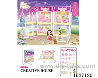 105pcs diy villa &doll with light include battery