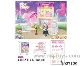 60pcs diy villa &doll with light include battery