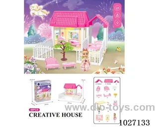48pcs diy villa &doll with light include battery
