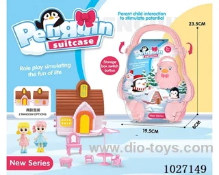 storage box with villa & doll &furniture in paper card