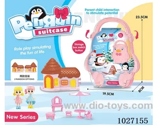 storage box with villa & doll &furniture in paper card