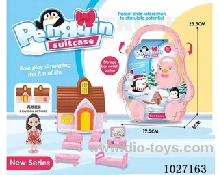 storage box with villa & doll &furniture in paper card