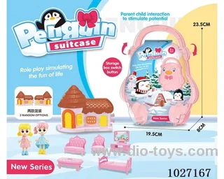 storage box with villa & doll &furniture in paper card