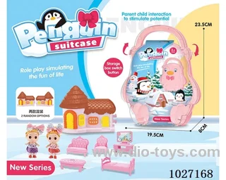 storage box with villa & doll &furniture in paper card