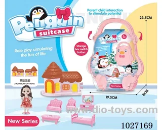 storage box with villa & doll &furniture in paper card