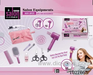 BARBER SALON SET HAIR DRYER  in  color box