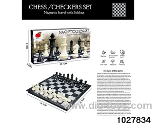 Folding magnetic chess in color box