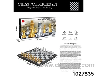 Folding magnetic chess in color box