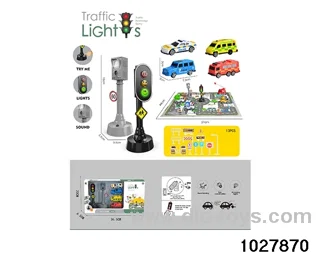 Sliding city car traffic light set in window box