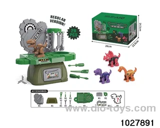 Dinosaur disassembly and assembly tool table in window box
