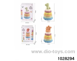 Soft rubber dinosaur star stacking circle in color box