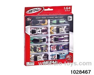 Iron axle wheel tin car in 10pcs window box