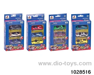 Sliding alloy car in 3pcs window box