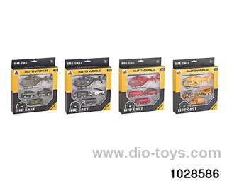 Alloy car with helicopter in 4pcs window box