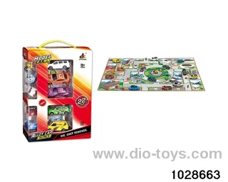 Alloy car map combination in 22pcs window box