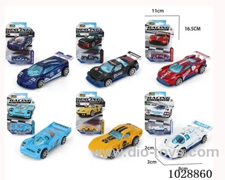 1:64 Sliding alloy car 6 sets mixed loading in blister card