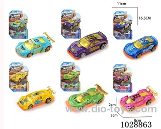 1:64 Sliding alloy car 6 sets mixed loading in blister card