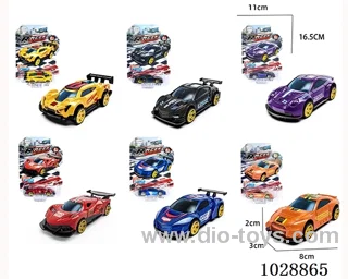 1:64 Sliding alloy car 6 sets mixed loading in blister card