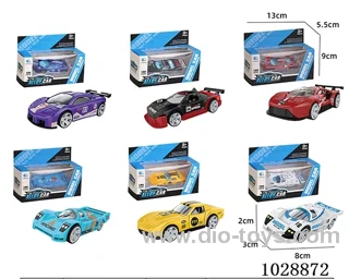 1:64 Sliding alloy car 6 sets mixed loading in window box