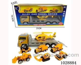 friction car& 3pcs alloy car set in window box