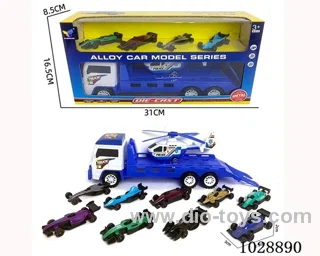 friction car& 4pcs alloy car set in window box