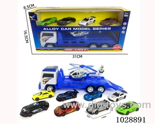 friction car& 4pcs alloy car set in window box