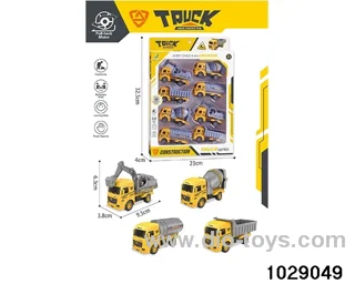 8pcs Back to the force engineering car mixed