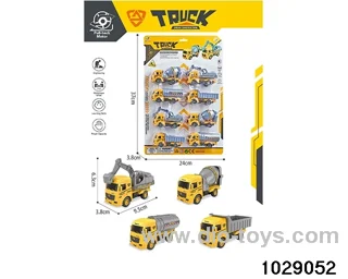 8pcs Back to the force engineering car mixed