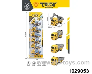 6pcs Back to the force engineering car mixed