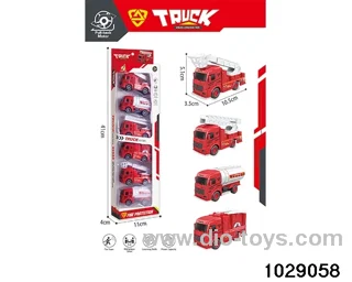 6pcs Back to the fire truck mixed