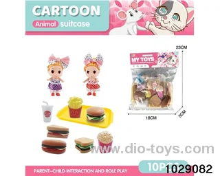 Barbie small set of western food in poly bag header