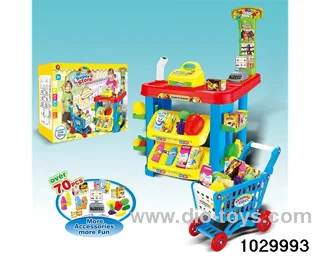 Supermarket counter + shopping cart in color box