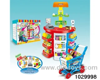 Supermarket table round + shopping cart in color box