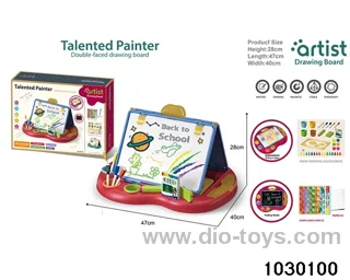 Flat double-sided drawing board in color box