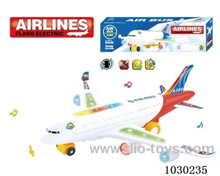 electric universal airplane with light& music 2 color mixed loading not included battery