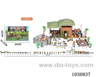 DIY set up horse farm animal scene in display box