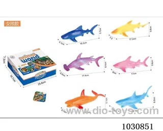 12pcs 6-inch sharks 6 mixed packs  in display box