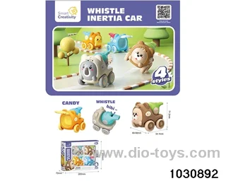 Inertia whistling animal car (4PCS) in window box