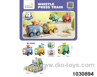 Press change face whistle small train in display box