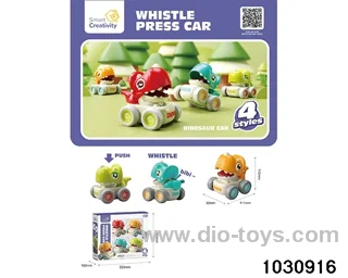 Press the whistle dinosaur car in window box