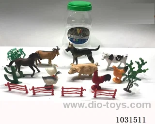 9pcs animals 6 inch in Barrel